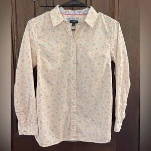 Talbots Petite Vintage Flower Button Down Shirt